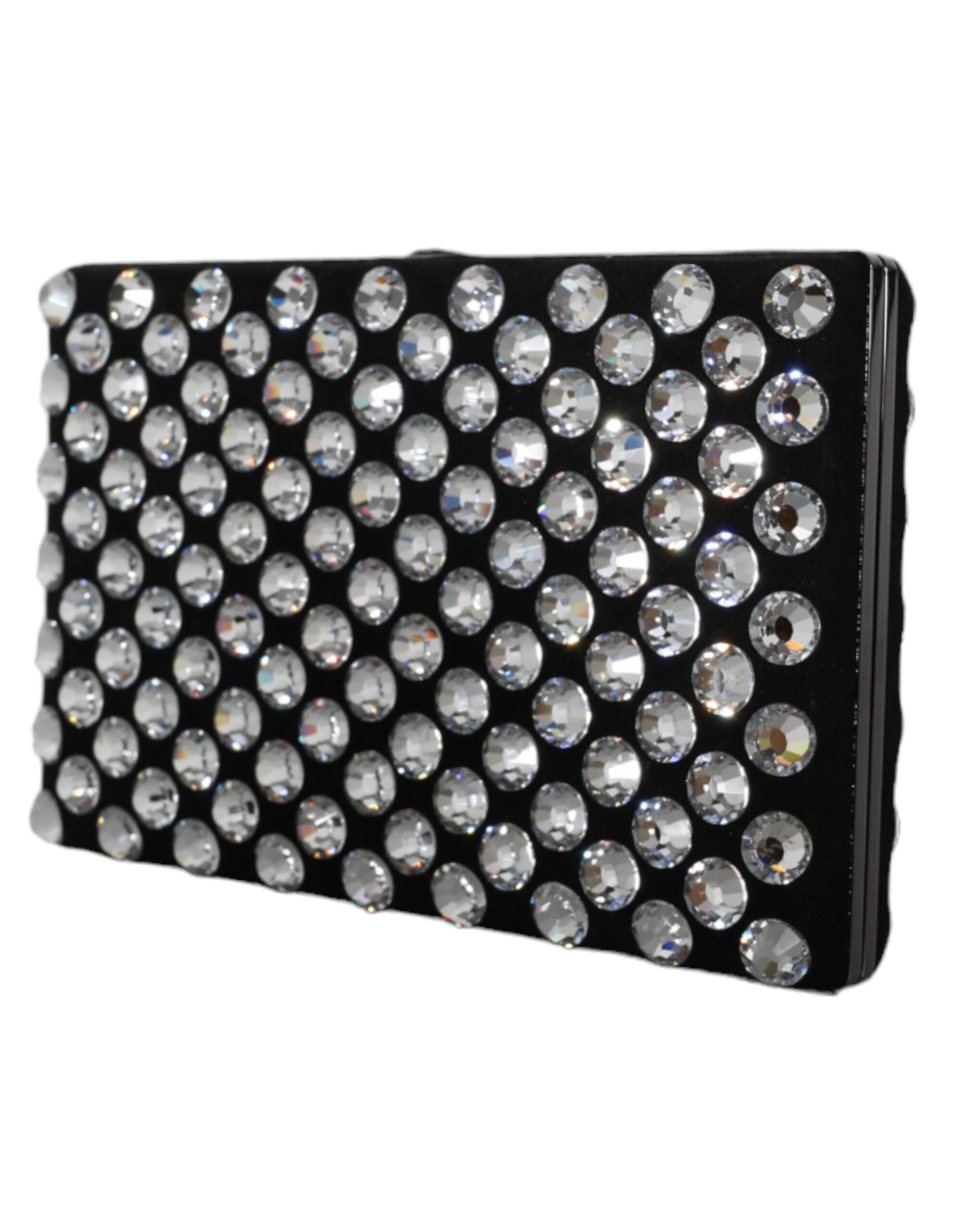 Dolce & Gabbana Black Velvet Crystal Clutch Evening Party Handbag